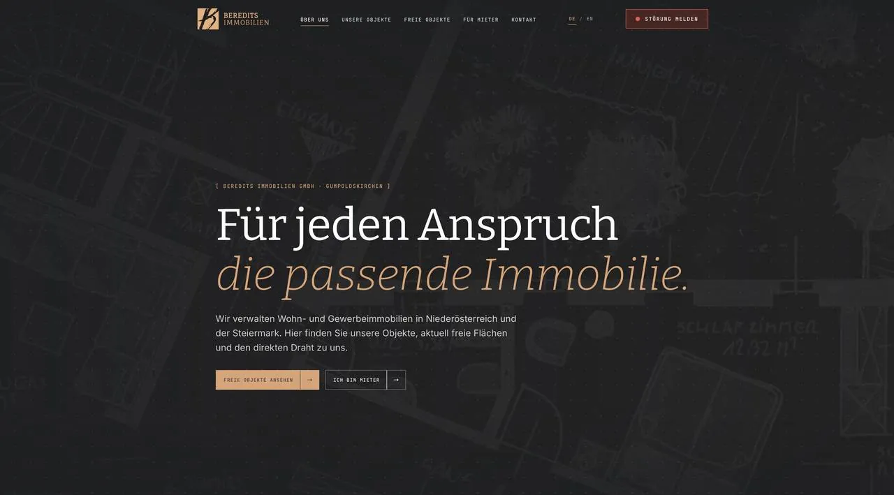 Website Beredits: Für jeden Anspruch die passende Immobilie.